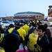 A long line to enter Crisler Arena stretches into the parking lot on Monday, April 8. Daniel Brenner I AnnArbor.com